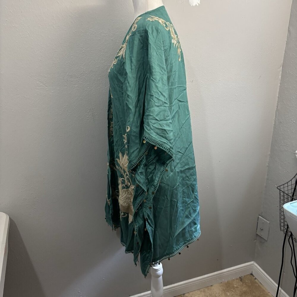 Soft Surroundings Embroidered Beaded Kimono Top Open Women Small/medium - Picture 10 of 14